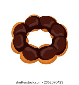 Chocolate Mochi Donut illustration logo