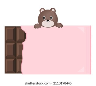 Modelo de chocolate conjunto de ilustraciones de memo. Día de San Valentín, corazón, Día de Pepero, rosa, oso. Dibujo de vectores. Estilo dibujado a mano.