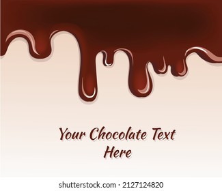 Chocolate modern background. Stylish design for cafe or restaurant website, place for text and advertising banner. Popular sweet, delicious food abd tasty meal. Cartoon flat vector illustration