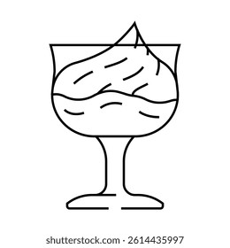 chocolate mousse food snack line icon vector. chocolate mousse food snack sign. isolated contour symbol black illustration