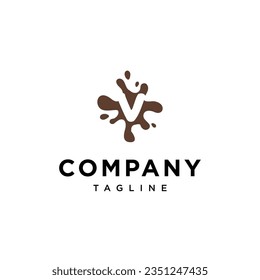 chocolate mud Letter V logo icon vector template.eps