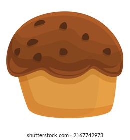 Chocolate muffin icon cartoon vector. Blueberry cake. Cream cupcake