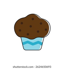 Chocolate muffin icon. Vector illustration
