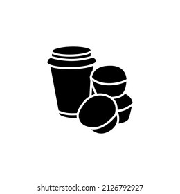 icono de muffins de chocolate en vector. Logotipo