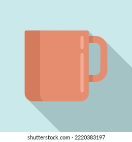 Chocolate mug icon flat vector. Coffee mug. Hot cup