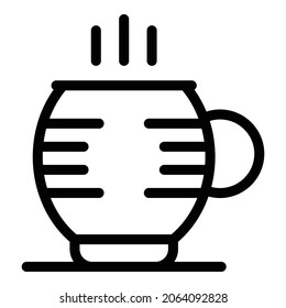 Chocolate mug icon. Outline chocolate mug vector icon for web design isolated on white background