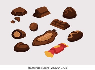 Chocolate Nugget set. flavors of sweets.