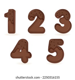 Chocolate Number, font number illustration