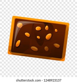 Chocolate nut biscuit icon. Cartoon of chocolate nut biscuit vector icon for web design  