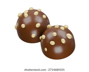 Icono de nuez de chocolate Ilustración 3D Render