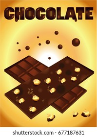 Chocolate with nuts cartoon