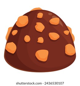 Chocolate nuts icon cartoon vector. Cake food party. Holiday comic face