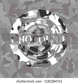 Chocolate on grey camo texture