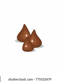 Chocolate on white background