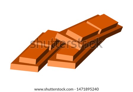Chocolate on a white background.Vector illustration