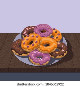 chocolate orange pink donut food snack
