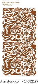 Chocolate Ornament. Seamless Pattern. Cocoa Bean And Nut. Natural, Organic Decorative Decor. Chocolate Bar Label Design. Textile, Fabric Print In One Color Drawn Texture. 