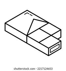 Chocolate outline icon in isometric style 
