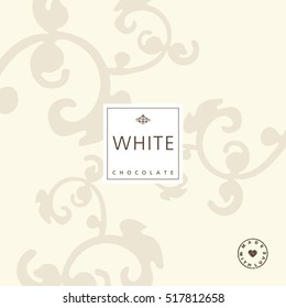 Chocolate package design element. Template. Seamless pattern - swatch included.