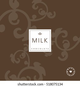 Chocolate package design element. Template. Seamless pattern - swatch included.