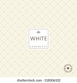 Chocolate package design element. Template. Seamless pattern - swatch included.