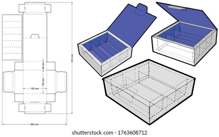 Chocolate Packaging Box With Divider and Die-cut Pattern. The .eps file is full scale and fully functional. Prepared for real cardboard production.