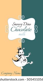 Chocolate packaging design with cute dragons. Vector illustration.