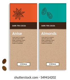 CHOCOLATE PACKAGING DESIGN. Editable vector illustrator file.
Can use as a mockup for your design projects.