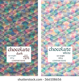 Chocolate packaging design. Mosaic seamless pattern. Vector illustration.