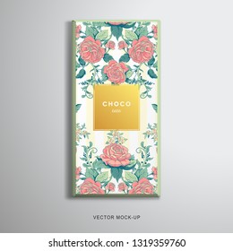 Chocolate packaging with with franch roses pattern