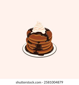 Chocolate Pancake Illustration for design needs, Landing Pages, Animation, Apps, Presentations, Content Creator and other Promotions