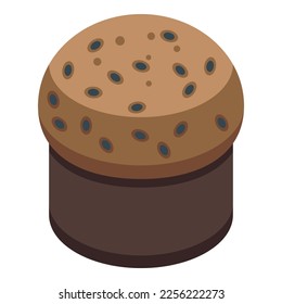 Chocolate panettone icon isometric vector. Cake bread. Sweet pastry