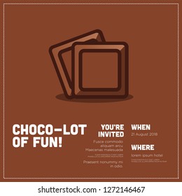 Chocolate Party Invitation Design with Where and When Details