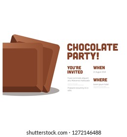 Chocolate Party Invitation Design with Where and When Details