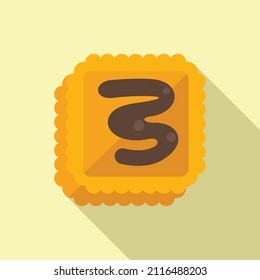 Chocolate paste biscuit icon flat vector. Spread jar. Cream cocoa