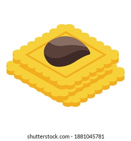 Icono de galletas de pasta de chocolate. Isométrico de las galletas de pasta de chocolate icono vectorial para el diseño web aislado en fondo blanco