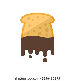 Chocolate paste bread icon flat vector. Spread jar. Cream milk isolated