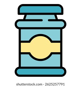 Chocolate paste breakfast icon. Outline chocolate paste breakfast vector icon color flat isolated