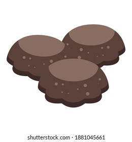 Chocolate paste candy icon. Isometric of chocolate paste candy vector icon for web design isolated on white background