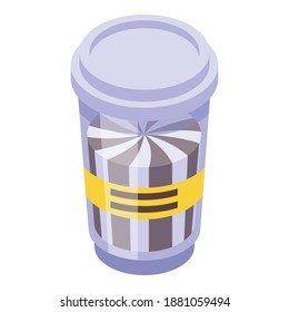 Chocolate paste ice cream icon. Isometric of chocolate paste ice cream vector icon for web design isolated on white background