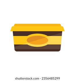 Chocolate paste icon flat vector. Cocoa jar. Cream milk isolated