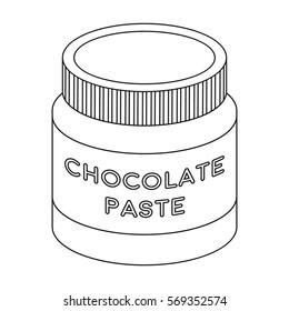 Chocolate paste icon in outline style isolated on white background. Chocolate desserts symbol stock vector illustration.