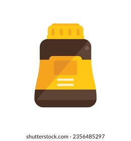 Chocolate paste jar icon flat vector. Cocoa food. Candy chip isolated