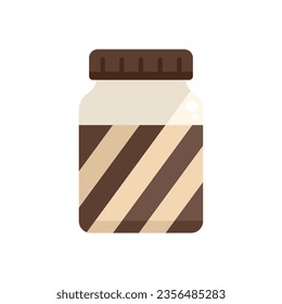 Chocolate paste mix icon flat vector. Cocoa jar. Cream milk isolated