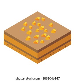 Chocolate paste nut cake icon. Isometric of chocolate paste nut cake vector icon for web design isolated on white background