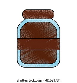 chocolate paste packaging cream in a glass bottle