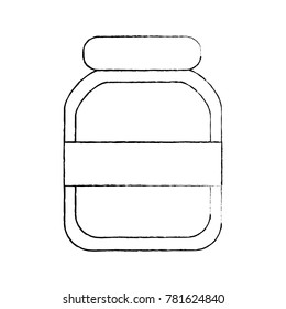 chocolate paste packaging cream in a glass bottle