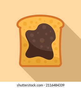 Chocolate paste sandwich icon flat vector. Cocoa jar. Cream food