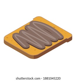 Chocolate paste sandwich icon. Isometric of chocolate paste sandwich vector icon for web design isolated on white background