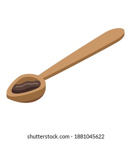 Chocolate paste spoon icon. Isometric of chocolate paste spoon vector icon for web design isolated on white background